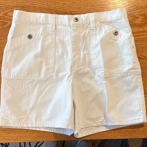 Faded Glory White Women's Jean Shorts with Buttoned Front Pockets
